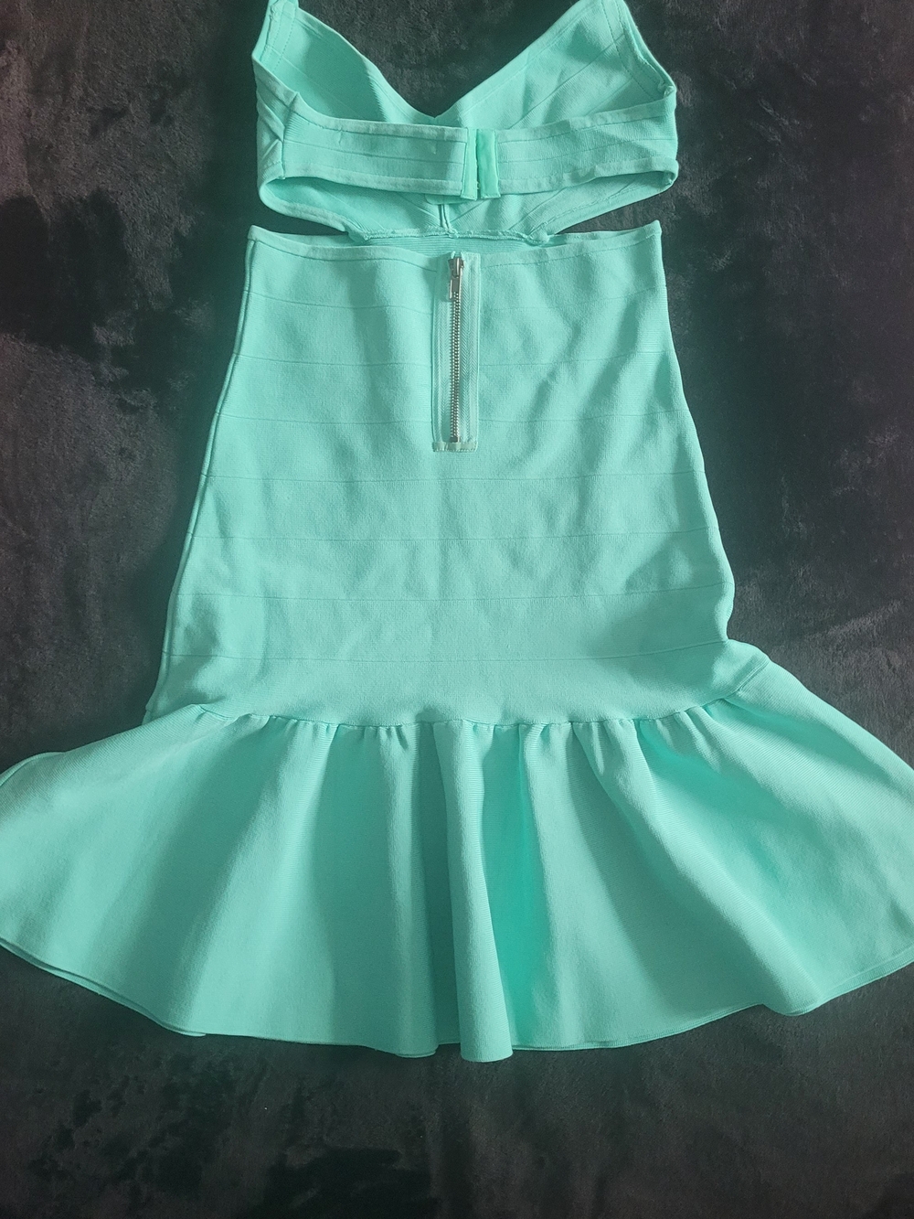 Guess Mint Green Backless Ruffle-Hem Dress - Picture 5 of 6